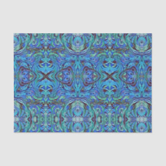 Kaleidoskop Muster in Cooler Blues Aquamarin und g Seidenpapier