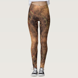 Kaleidoskop Orange Schwarzer Hintergrund Leggings