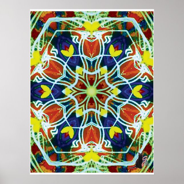 Kaleidoskop-Poster mit kinetischer Collage aus Wei Poster (Vorne)