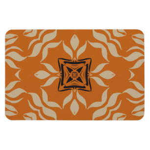 Kaleidoskop Quadrat, Orange Beige Braun Magnet