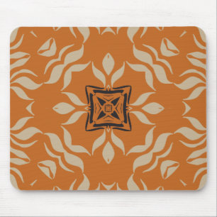 Kaleidoskop Quadrat, Orange Beige Braun Mousepad