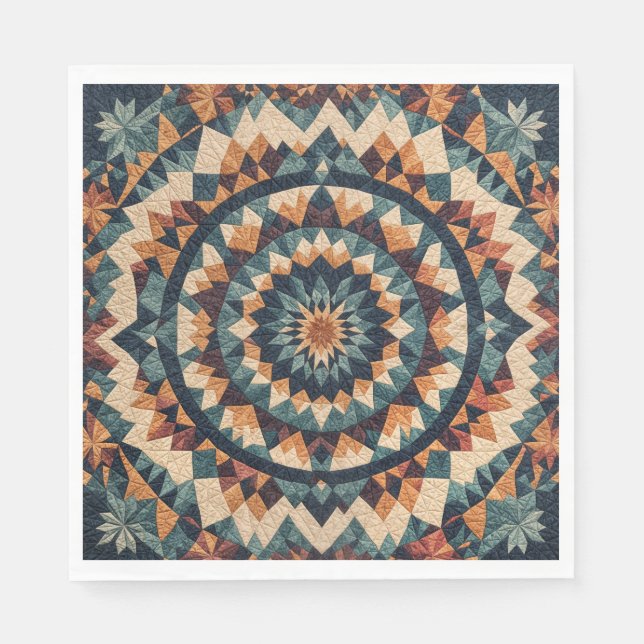 Kaleidoskop Quilt Muster Serviette (Vorderseite)