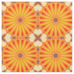 Kaleidoskop Radmuster P Ziegel Rot Gelb Stoff