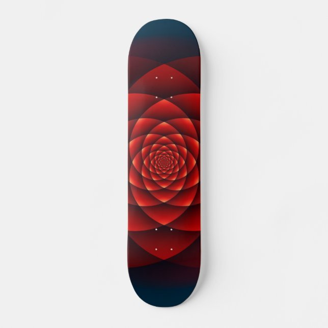 Kaleidoskop ROSE rot + Ihre Idee Skateboard (Vorderseite)