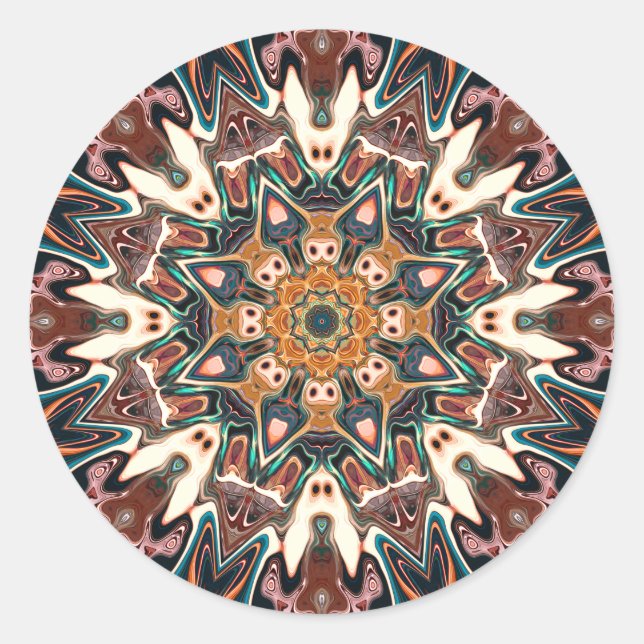 Kaleidoskop Runder Aufkleber (Vorderseite)
