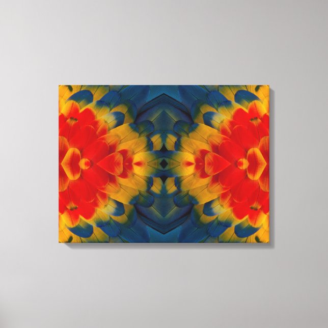 Kaleidoskop-Scarlet-Macaw-Design Leinwanddruck (Vorderseite)