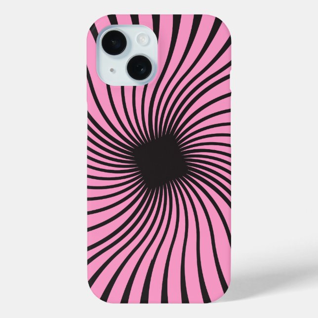 Kaleidoskop Schwarz-Rosa-Design Case-Mate iPhone Hülle (Rückseite)