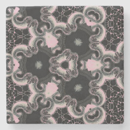 Kaleidoskop, schwarz und rosa steinuntersetzer