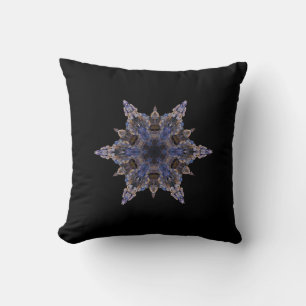 Kaleidoskop Snowflake Intricentive Design Black Kissen