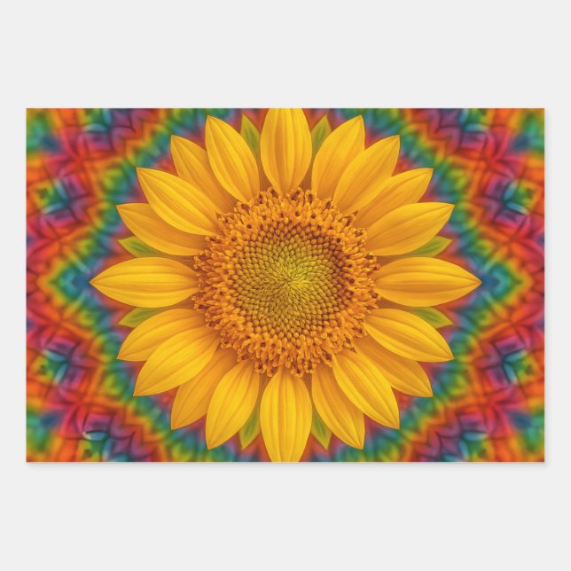 Kaleidoskop-Sonnenblume  Geschenkpapier Set (Vorderseite)