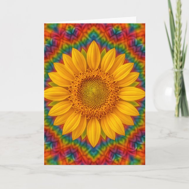 Kaleidoskop Sonnenblume Karte (Vorderseite)
