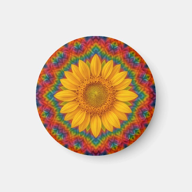 Kaleidoskop Sonnenblume Magnet (Vorne)