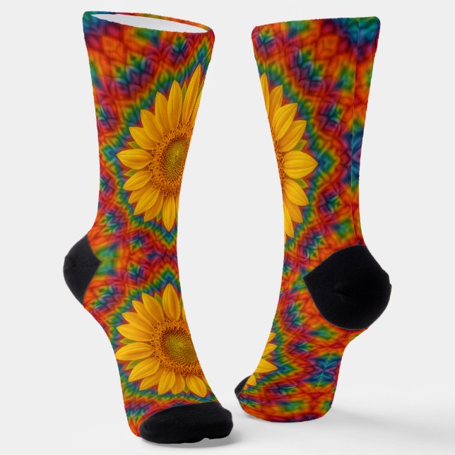 Kaleidoskop Sonnenblumen Socken (Gewinkelt)