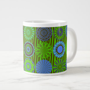 Kaleidoskop-Spaß, Blue-Green-Jumbo-Tasse Jumbo-Tasse