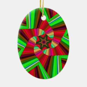 Kaleidoskop Star Art Red Green Keramik Ornament