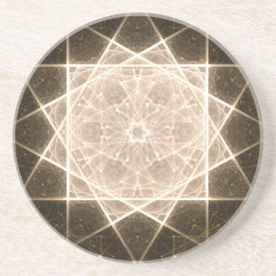 Kaleidoskop-Star und Gold Getränkeuntersetzer