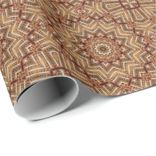 Kaleidoskop-Stern-Mandala-Bernstein-Muster Geschenkpapier