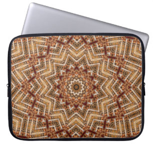 Kaleidoskop-Stern-Mandala-Bernstein-Muster Laptopschutzhülle