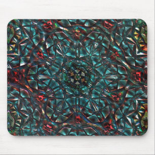 Kaleidoskop-Stil altes Metall Chrom blau grün zu Mousepad