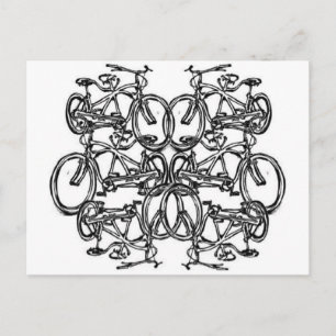 Kaleidoskop-Tandemfahrrad (Vintage Schwinn) Postkarte