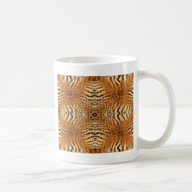 Kaleidoskop Tiger Fur Muster Kaffeetasse (Rechts)