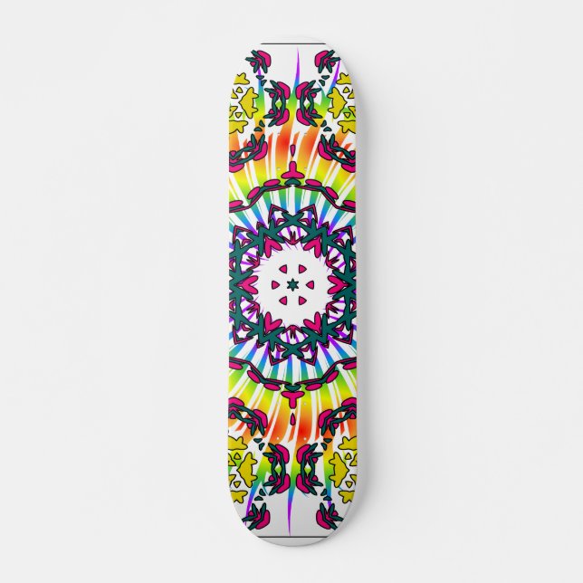 Kaleidoskop und Spiraldesign: Benutzerdefiniertes  Skateboard (Vorne)