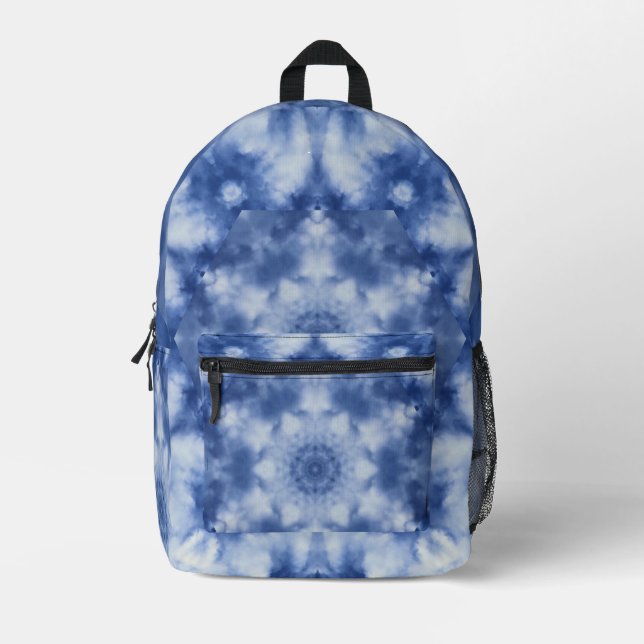 Kaleidoskop White Clouds Blue Sky Bedruckter Rucksack (Vorderseite)