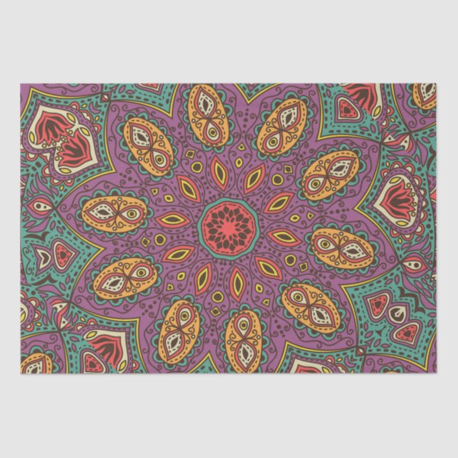 Kaleidoskop-Yoga-Muster Seidenpapier (Vorderseite)