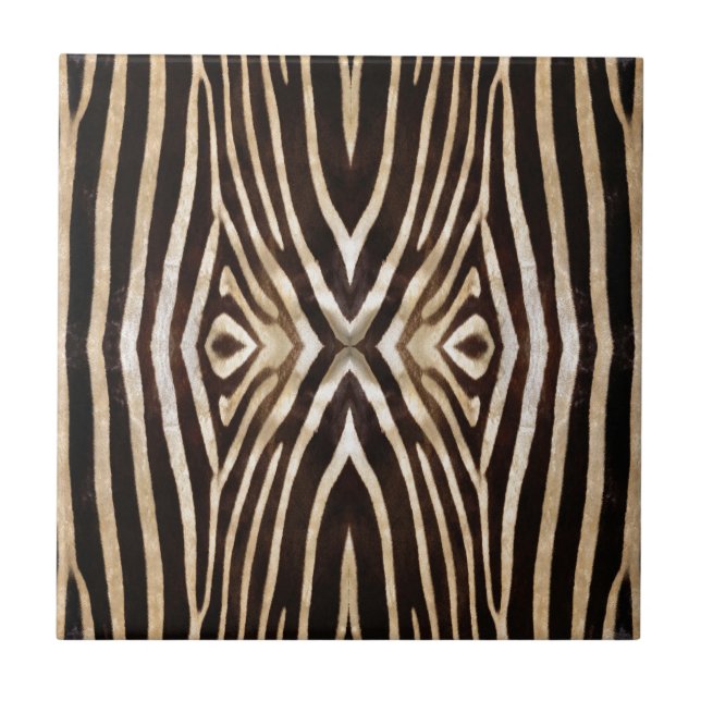 Kaleidoskop Zebra Fur Muster Fliese (Vorderseite)