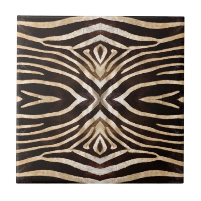 Kaleidoskop Zebra Fur Muster Fliese (Vorderseite)