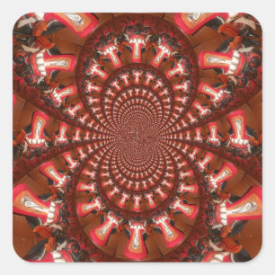 Kaleidoskop-Zungen-Kunstposter/Grafik Quadratischer Aufkleber