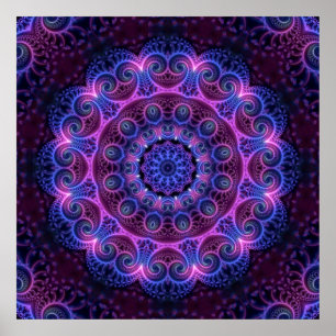 Kaleidoskopapophysis-Mandala-Herzen Poster