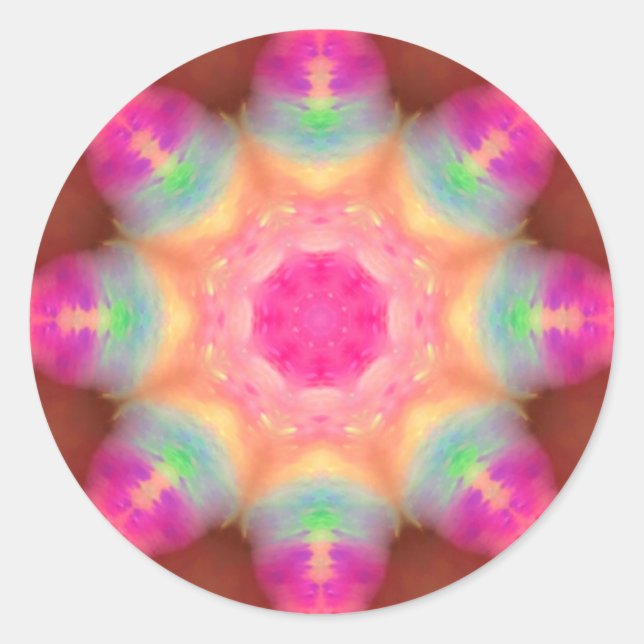 ~ KALEIDOSKOPE FLUORO OCTAGON ~ RUNDER AUFKLEBER (Vorderseite)