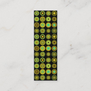 Kaleidoskopisch 110714 - 16 Mandalas - auf schwarz Mini Visitenkarte