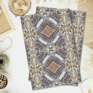 Kaleidoskopisch graue Goldmedaille-Steampunk-Zahnr Seidenpapier