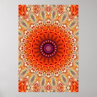 Kaleidoskopische Blume Orange und Weiß