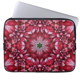 Kaleidoskopische Crimson Dahlia Laptopschutzhülle