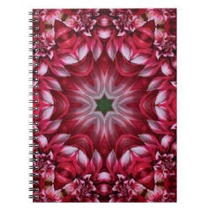 Kaleidoskopische Crimson Dahlia Notizblock