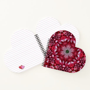 Kaleidoskopische Crimson Dahlia Notizbuch