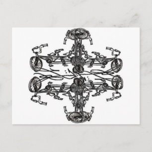 Kaleidoskopische Fahrräder mit Levi G. Signatur Postkarte