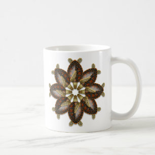 Kaleidoskopische grüne Schildkröte-Tasse Tasse