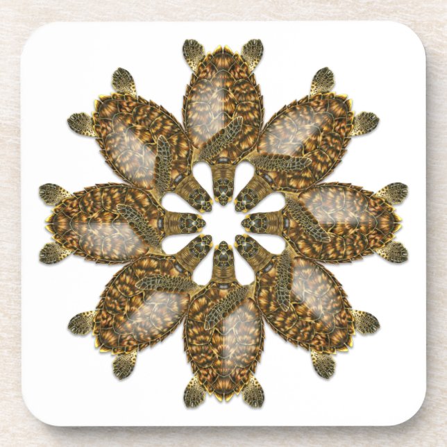 Kaleidoskopische Hawksbill Untersetzer (Vorderseite)
