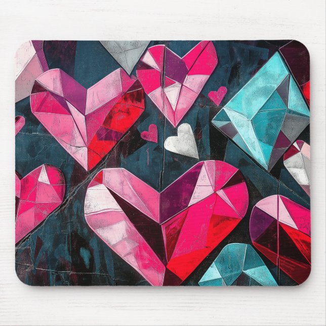 Kaleidoskopische Herzkollage Mousepad (Vorne)