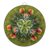 Kaleidoskopische Lila und goldfarbene Tulips
