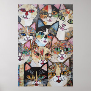 Kaleidoskopisches Felinensemble Poster