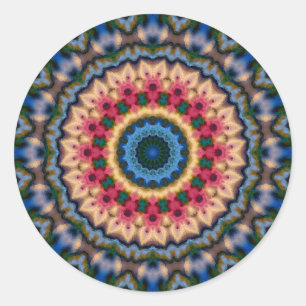 Kaleidoskopisches Fliesenmuster des abstrakten Runder Aufkleber