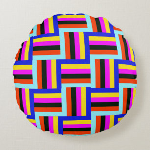 Kaleidoskopisches Gitter Rundes Kissen