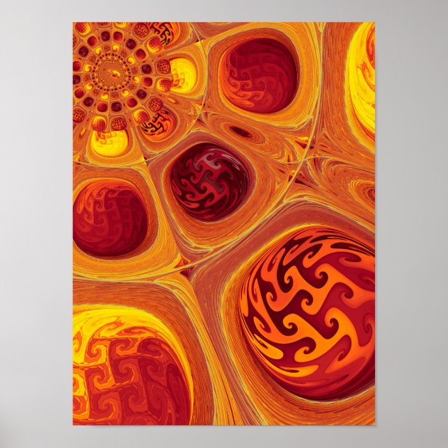 Kaleidoskopisches Orange-Fraktal Poster (Vorne)