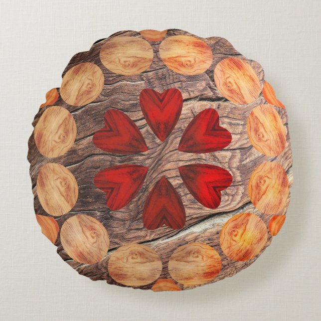 Kaleidoskopkerne und -kreise rundes kissen (Vorderseite)