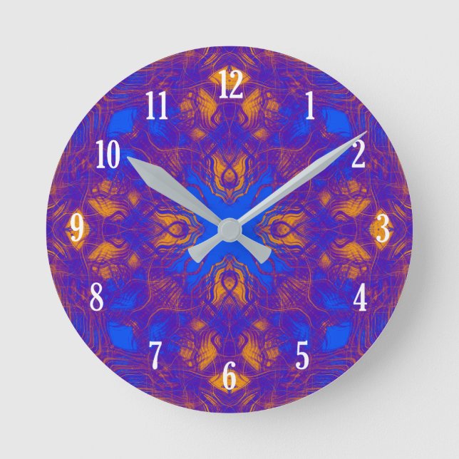 Kaleidoskopmuster Runde Wanduhr (Vorderseite)